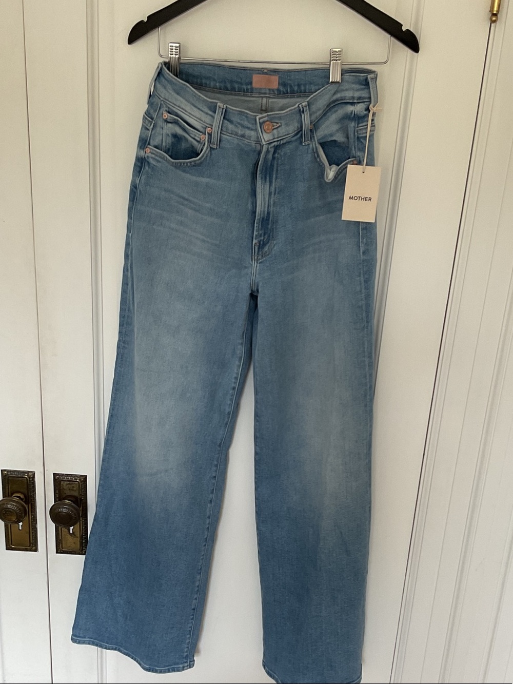 MOTHER Light Blue Wide-Leg High-Rise Jeans - Picture 2 of 6